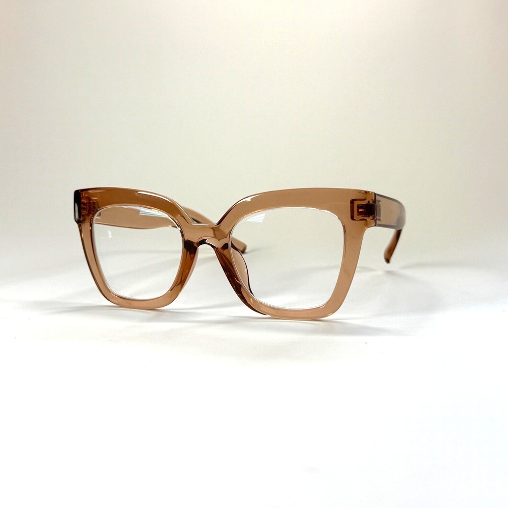 Zeelool VFT0269-02 Eyeglasses Frame Only 50-21-140 Champagne Chunky Full Rim